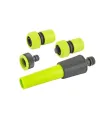Zestaw do nawadniania MASTERTOOL 4 szt. (dysza zraszająca regulowana, adapter 1/2"-3/4" żeński końcówka 3/4", końcówka 3/4" STOP