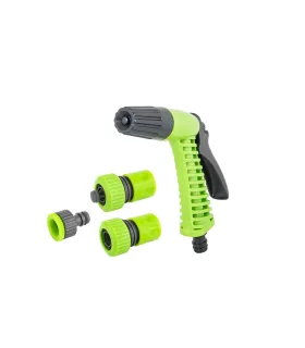 Zestaw do nawadniania MASTERTOOL 4 szt. (pistolet regulowany, adapter 1/2"-3/4" żeński, końcówka 3/4", końcówka 3/4" STOP żeński