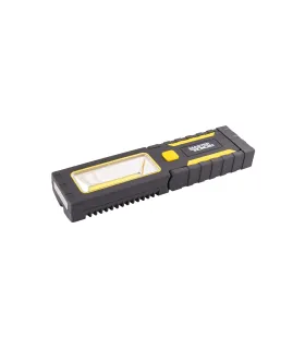 Latarka magnetyczna MASTERTOOL ręczna z amortyzacją 4*0, 4W LED/3W COB LED, 150 Lum/8000K, 10 m, 3xAAA, ABS 94-0808