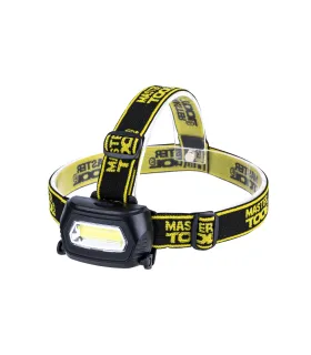 Latarka czołowa MASTERTOOL regulowana 3 funkcje, 3W COB LED, 120 Lum/7000K, 10 m, 3xAAA, ABS 94-0810