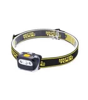 Lampa czołowa MASTERTOOL 4 funkcje, 3W CREE XT-E WHITE LED/2*0, 4W RED LED, 200 Lum/7000K, 85 m, 3xAAA, ABS 94-0813