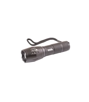Latarka ręczna MASTERTOOL z regulacją ostrości 5 funkcji, 10W CREE XM-L T6 LED, 600 Lum/8000K, 200 m, 3xAAA/1x18650, AL 94-081