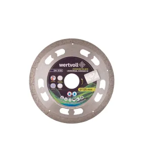Tarcza diamentowa WERTVOLL UNIVERSAL CERAMICS do ceramiki 125*1 mm 0,24 wys. segmentu 8 mm adapter 22,2 - 20 mm 12250 obr./min