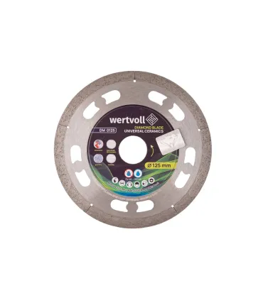 Tarcza diamentowa WERTVOLL UNIVERSAL CERAMICS do ceramiki 125*1 mm 0,24 wys. segmentu 8 mm adapter 22,2 - 20 mm 12250 obr./min
