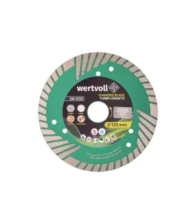 Tarcza diamentowa WERTVOLL TURBO 125*2, 4 mm 0, 24 wysokość segmentu 8 mm adapter 22, 2-20 mm 12250 obr./min DM-2125