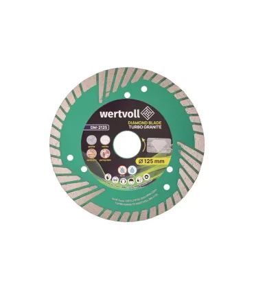 Tarcza diamentowa WERTVOLL TURBO 125*2, 4 mm 0, 24 wysokość segmentu 8 mm adapter 22, 2-20 mm 12250 obr./min DM-2125