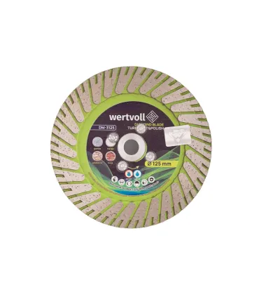Tarcza diamentowa WERTVOLL TURBO CUT&POLISH 125*28 mm 0, 24 wysokość segmentu 8/24 mm Ø22, 2 M14 12250 obr./min DM-3125