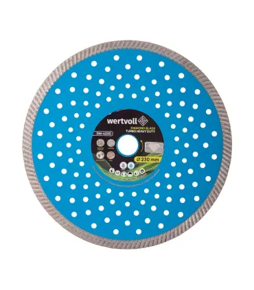 Tarcza do żelbetu WERTVOLL TURBO HEAVY DUTY 230*2, 5 mm 0, 24 wysokość segmentu 10 mm adapter 22, 2-20 mm DM-4230