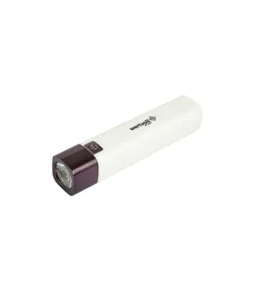 Latarka akumulatorowa WERTVOLL 3 funkcje, 1W LED 80 Lumt/7000K, 60 m, power bank, USB, Li-ion1200 mAh, ABS WHITE WHITE RX-8001
