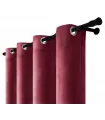 Aksamitna zasłona na przelotkach - Burgundy Shadow, winnoczerwona