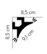 Dekoracyjna listwa oświetleniowa na sufit QL002 200 x 8.6 x 8.6 cm Mardom