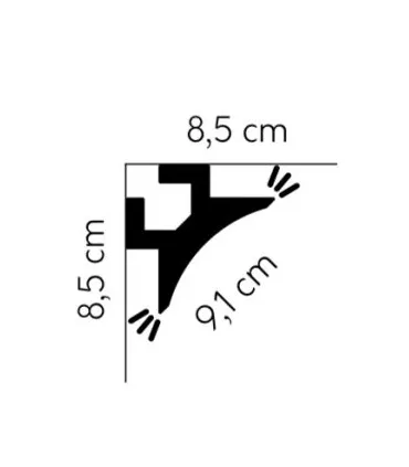 Dekoracyjna listwa oświetleniowa na sufit QL002 200 x 8.6 x 8.6 cm Mardom