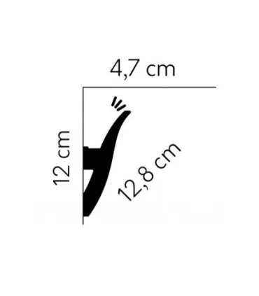 Dekoracyjna listwa oświetleniowa na sufit QL009 200 x 12 x 4.7 cm Mardom