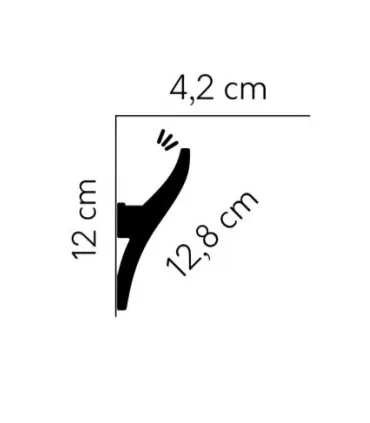 Dekoracyjna listwa oświetleniowa na sufit QL010 200 x 12 x 4.2 cm Mardom