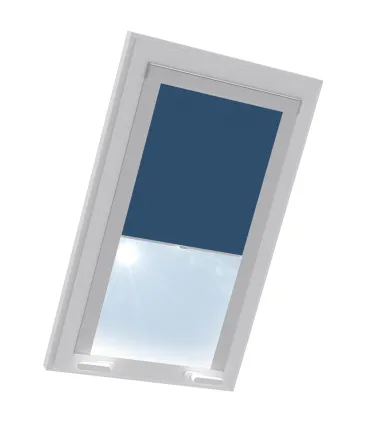 Roleta termoizolacyjna na okno dachowe FAKRO w aluminiowej kasecie Ciemnoniebieska