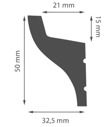 Dekoracyjna listwa sufitowa DL50 200x5x3,25 cm DSM
