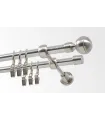 Metalowy karnisz Efekt stali nierdzewnej Ø 16 mm - Paola