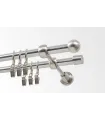 Metalowy karnisz Efekt stali nierdzewnej Ø 16 mm - Kula Bologna