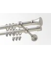 Metalowy karnisz nikiel satynowy Ø 16 mm - Koloseo gładka