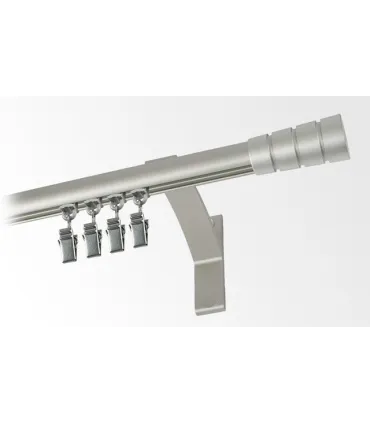 Karnisz pojedynczy profil aluminiowy INOX końcówka Stożek frezowany