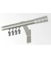 Karnisz pojedynczy profil aluminiowy INOX końcówka Stożek frezowany