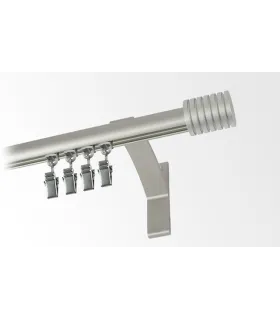 Karnisz pojedynczy profil aluminiowy INOX końcówka 6 Frezowana