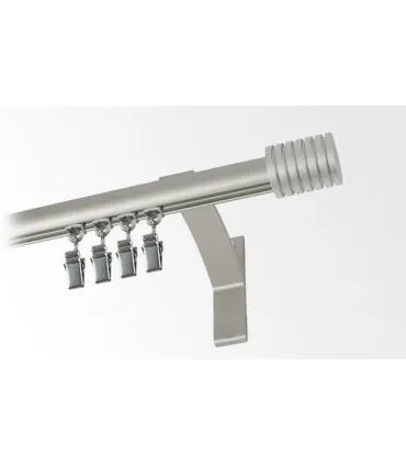 Karnisz pojedynczy profil aluminiowy INOX końcówka 6 Frezowana