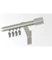 Karnisz pojedynczy profil aluminiowy INOX końcówka 6 Frezowana
