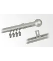 Karnisz pojedynczy profil aluminiowy INOX końcówka Kula frezowana