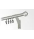 Karnisz pojedynczy profil aluminiowy INOX końcówka Kula frezowana