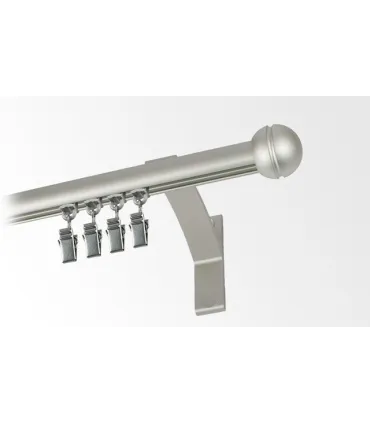 Karnisz pojedynczy profil aluminiowy INOX końcówka Kula frezowana