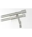 Karnisz podwójny profil aluminiowy INOX końcówka 6 Frez