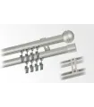 Karnisz podwójny profil aluminiowy INOX końcówka Kula frezowana