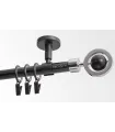 Karnisz czarny pojedynczy 19mm matowy Sfera