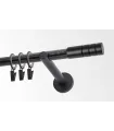 Karnisz czarny pojedynczy 19mm matowy Techno