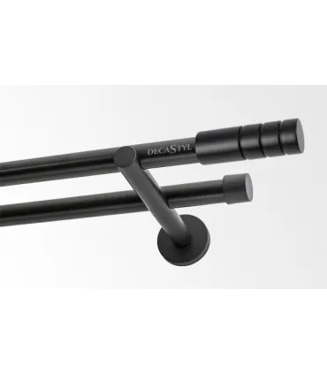 Podwójna 19mm matowa czarna końcówka Techno