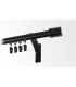 Karnisz pojedynczy profil aluminiowy BLACK końcówka 6 Frez