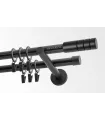 Karnisz czarny podwójny 19mm matowy Techno