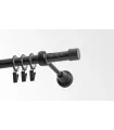 Karnisz czarny pojedynczy 19mm matowy Pullo