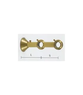 Art Deco wspornik podwójny zamknięty diam.20/20 mm