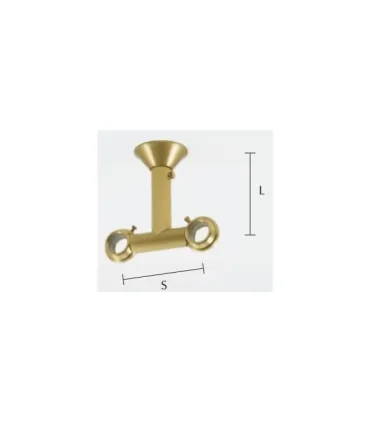 Art Deco wspornik podwójny sufitowy zamknięty śr.20/20 mm