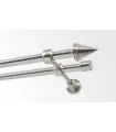 Metalowy karnisz podwójny Ø 19 mm efekt stali nierdzewnej - Stizok inner