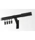 Karnisz pojedynczy profil aluminiowy BLACK końcówka 6 Frez