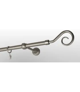 Satin nickel Ø 25 mm - koncovka Hak tyč hladká