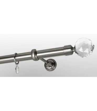 Efekt stali nierdzewnej Ø 25 mm - końcówka Crystal Kula drążek gładki