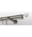 Metalowy karnisz Nikiel satynowy Ø 19mm końcówka - Crystal cone