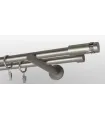 Metalowy karnisz nikiel satynowy Ø 19mm końcówka - Cylinder crystal