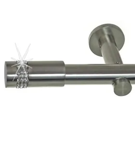 Efekt-nerezová oceľ Ø 19 mm -Cylinder crystal Držiak jednoduchý simple
