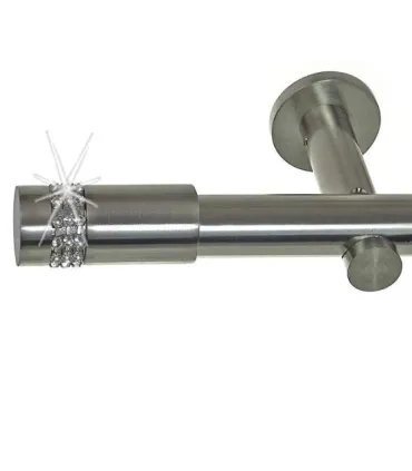 Efekt stali nierdzewnej Ø 19 mm -Cylinder crystal Wspornik pojedynczy simple