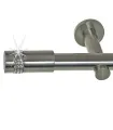 Metalowy karnisz Efekt stali nierdzewnej Ø 19 mm -Cylinder crystal Wspornik pojedynczy simple